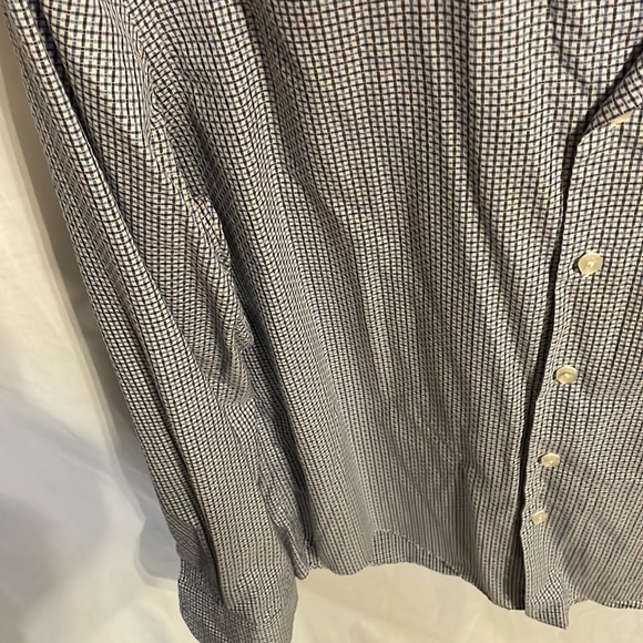 Egara Men’s Blue Striped Light Searsucker Button Up Dress Shirt Size Large Slim - Picture 6 of 12